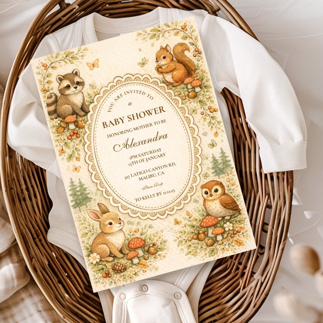 Enchanted Woodland Animals Baby Shower Invitation (Creator Uploaded)