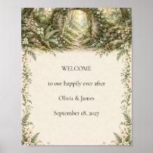 Enchanted Woodland Arch Wedding Welcome Sign