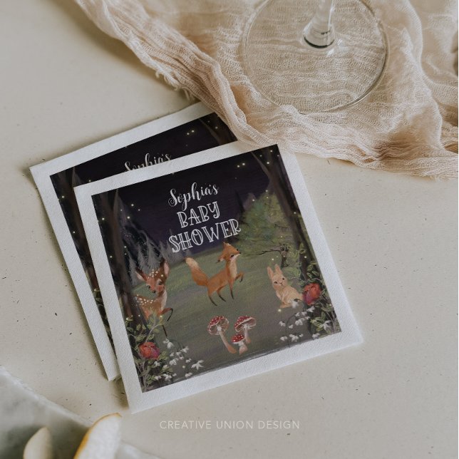 Enchanted Woodland Baby Shower Decor Napkins (Creator Uploaded)