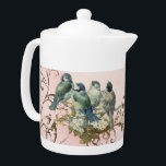 Enchanted Woodland Birds Dove Swirl Personalized<br><div class="desc">COLOR PALETTE: cream, tan, brown and blue. DESIGN COLLECTION: "Enchanted Woodland Birds, Dove Swirl Personalized." This bird design, has elegant hand painted swirls , blue parchment aged background and a beautiful detailed vintage birds, crown and flowering tree branch tag layered over an intricate scalloped border. All of this artwork is...</div>