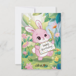 Enchanted Woodland Bunny Digital Birthday Card