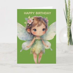 Enchanted Woodland Fairy: pastel green Sprite Card