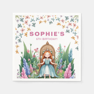 Enchanted Woodland Fairy Princess Birthday Napkin
