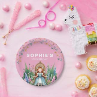 Enchanted Woodland Fairy Princess Birthday Paper Plate
