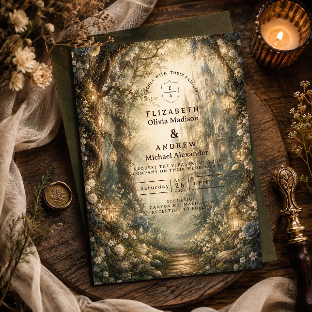Enchanted Woodland Fantasy Wedding Invitation (Creator Uploaded)