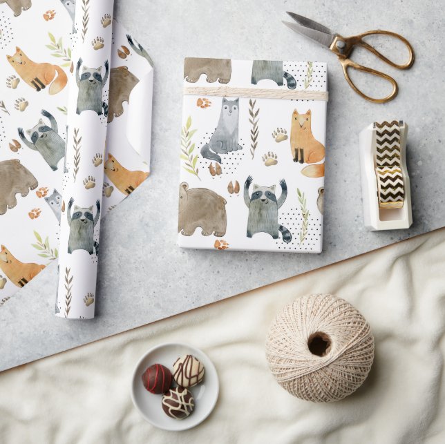 Enchanted Woodland Forest Animals Baby Shower Gift Wrapping Paper (Crafts)