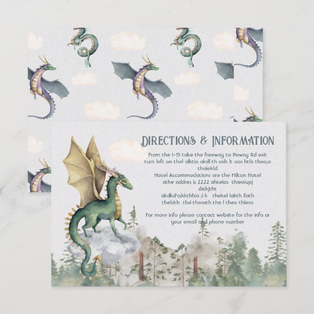 Enchanted Woodland Forest Dragon Détails carte d'i (Devant / Derrière)