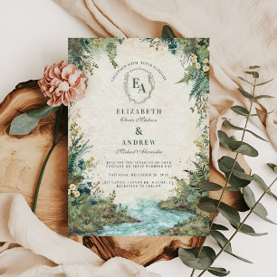Enchanted Woodland Forest Rustic Wedding Invitation