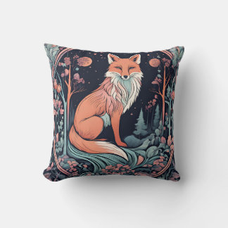 Enchanted Woodland Fox D16 Throw Pillow