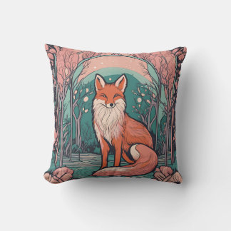Enchanted Woodland Fox D17 Throw Pillow