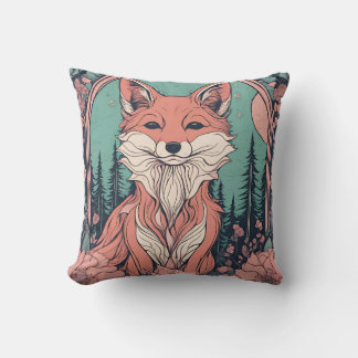 Enchanted Woodland Fox D7 Throw Pillow