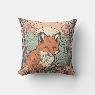 Enchanted Woodland Fox D9 Throw Pillow