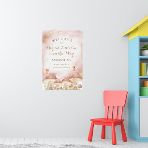 Enchanted Woodland Mushroom Baby Shower Welcome Poster