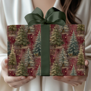 Enchanted Woodland Pine Christmas Forest Wrapping Paper