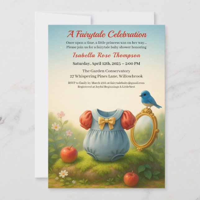 Enchanted Woodland Princess Baby Shower Fairytale  Invitation (Front)