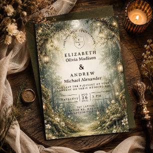 enchanted woodland wedding invitation
