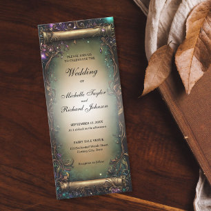 Enchanted Woods Forest Fairy Tale Wedding Scroll Invitation