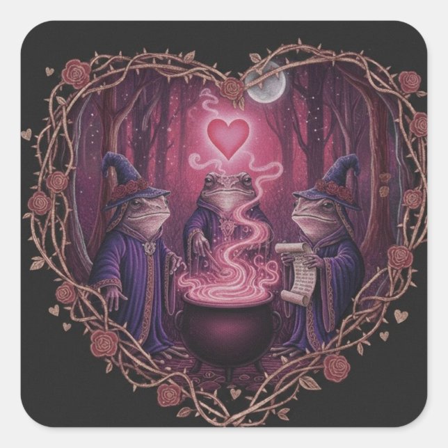 EnchantedFrogWitch Square Sticker (Front)
