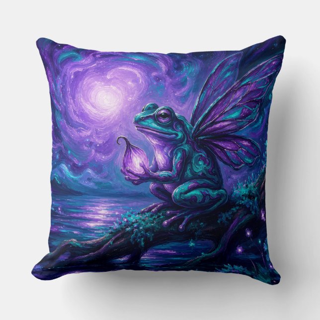 EnchantedTreeFrog Throw Pillow (Front)