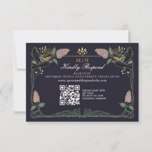 Enchantée Mariage gothique lilas Corbeau RSVP