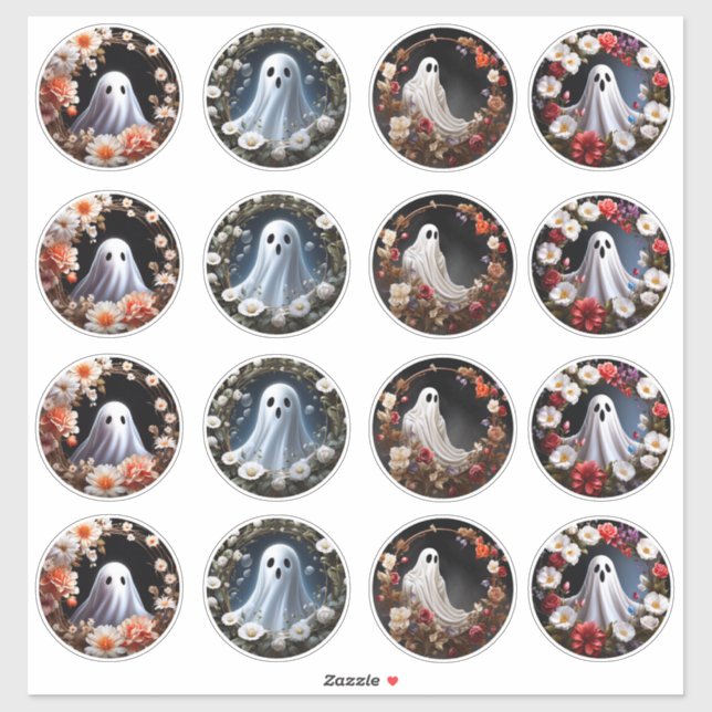 Enchanter Fleurs Fantômes Vinyl Stickers Personnal (Feuille)