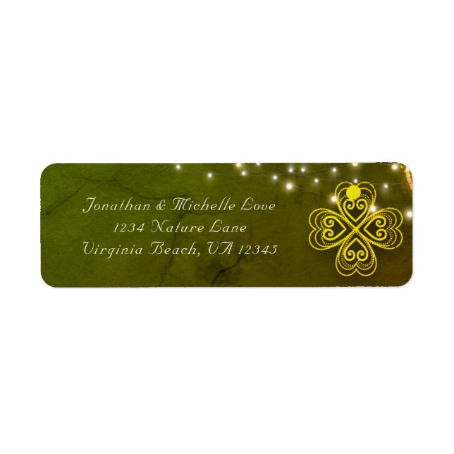 Enchanter l'adresse Celtic Clover et String Lights (Devant)