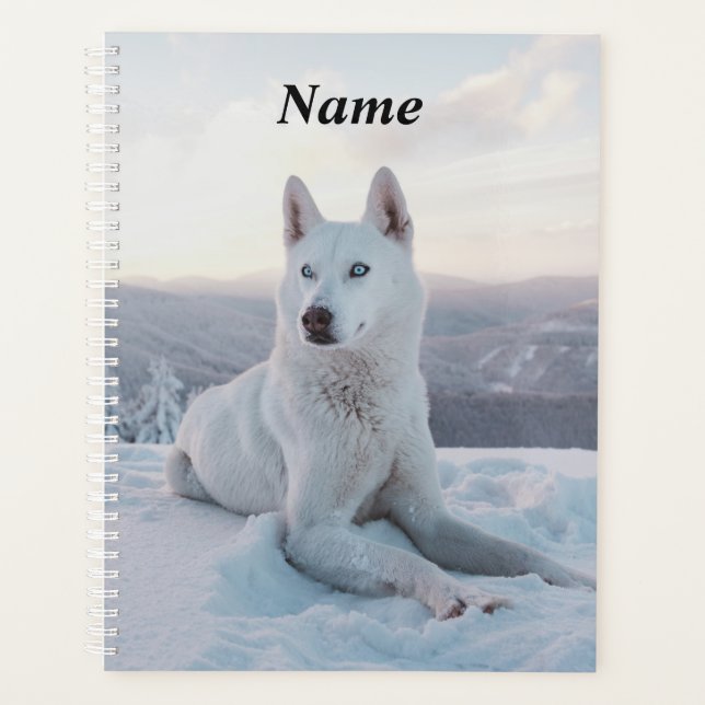 Enchanter White Husky Dog dans la neige (Devant)