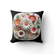 Enchanting 3D Floral Round Design