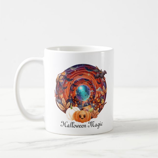Enchanting 3D Spiral Into Halloween's Magic Coffee Mug (Left)