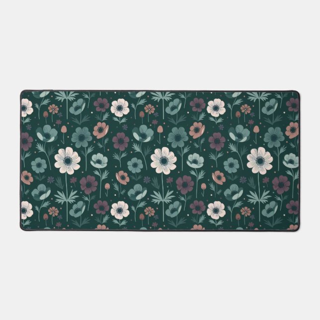 Enchanting Anemone Pattern Desk Mat (Front)