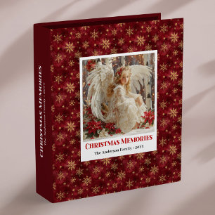 Enchanting Angel Red Poinsettia Christmas Keepsake Binder