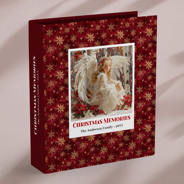 Enchanting Angel Red Poinsettia Christmas Keepsake Binder (Enchanting Angel Red Poinsettia Christmas Keepsake memory album)