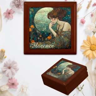 Enchanting Art Nouveau Lady in Moonlight Gift Box