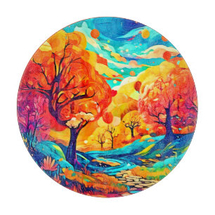 Enchanting Autumn Moonlit Path Cutting Board