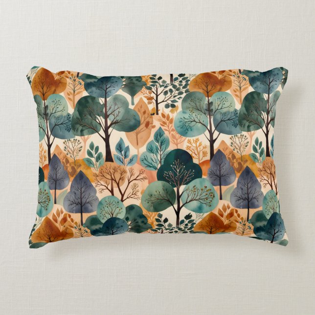 Enchanting Autumn Trees Accent Pillow (Front)