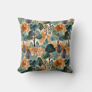 Enchanting Autumn Trees Throw Pillow