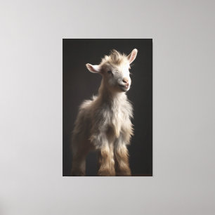 Enchanting Baby Goat Portrait Photo Canvas Print
