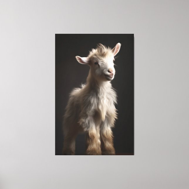 Enchanting Baby Goat Portrait Photo Canvas Print (Front)