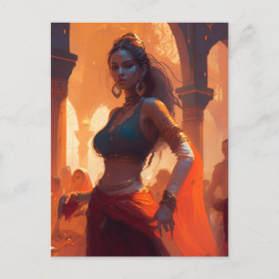 Enchanting belly dancer postcard