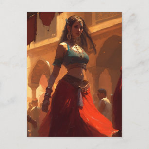 Enchanting belly dancer postcard