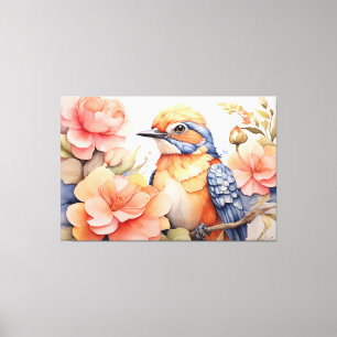 Enchanting Bird Floral Bird Lover Gift Canvas Print