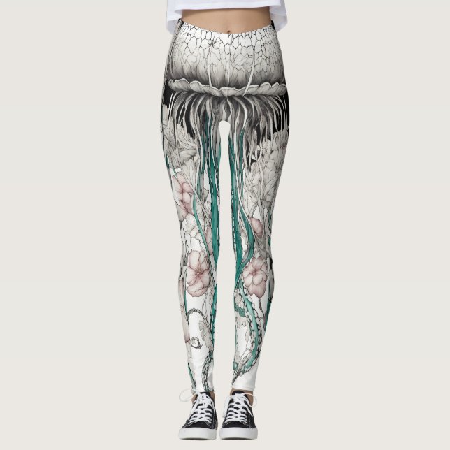 Enchanting Bloom: Medusa Capillata Leggings (Front)