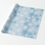 Enchanting Blue and White Winter Snowflake Pattern Wrapping Paper<br><div class="desc">Trendy watercolor snowflakes in blue and white make a beautiful choice for your holiday gift display.  See all the wonderful wraps,  bags,  and ribbons in our Paws Charming shop - we love gift wrap!  Thanks for looking; we appreciate it.</div>