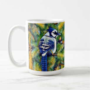 Enchanting Blue Jay Print Coffee Mug