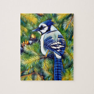 Enchanting Blue Jay Print Jigsaw Puzzle