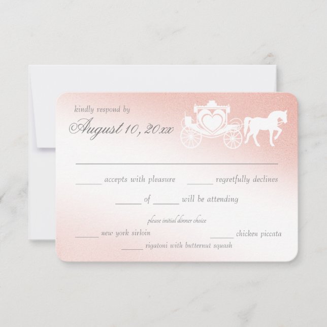 Enchanting Blush Fairy Tale Response Card (Front)