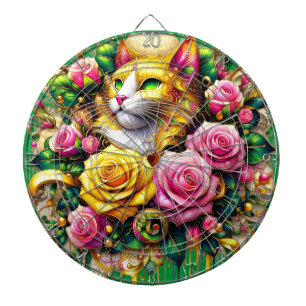 Enchanting Bouquet of Golden Roses And Heart  Dartboard