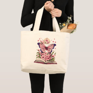 Enchanting Butterfly Blossom Large Tote Bag