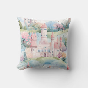 Enchanting Castle Landscape - Throw Pillow