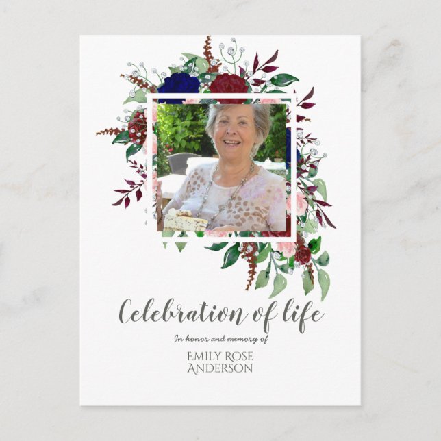 Enchanting CELEBRATION of LIFE PHOTO Memorial Postcard (Front)